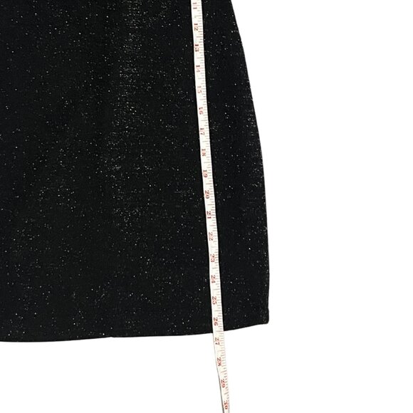 SHEIN Black Shimmer Bodycon Mini Dress XS Long Sleeve Party Glam - Picture 10 of 13